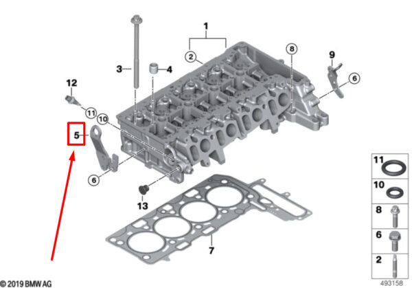 11128513842 - NEW BMW X4 G02 ENGINE CYLINDER HEAD LOOP 8513842 11128513842 ORIGINAL