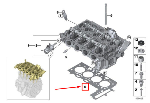 11128654273 - NEW BMW 4 COUPE F32, F82 CYLINDER HEAD GASKET 11128654273 8654273 ORIGINAL