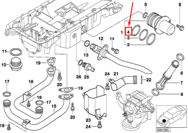 11137830112 - NEW BMW Z8 ROADSTER E52 SCAVENGER OIL PUMP O-RING 11137830112 7830112 I ORIGINAL