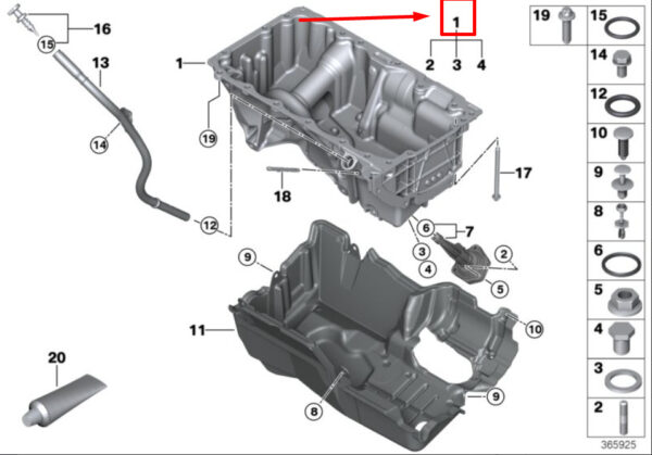11138513661 - NEW BMW 4 GRAN COUPE F36 ENGINE OIL PAN 11138513661 8513661 ORIGINAL