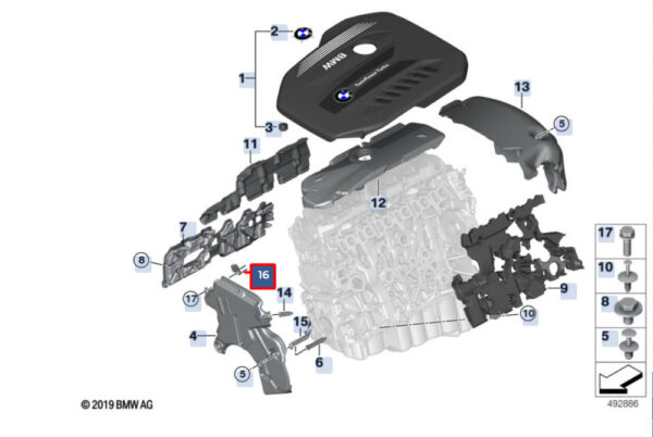 11148587719 - BMW X6 G06 engine acoustic cover, mount 11148587719, NEW, ORIGINAL