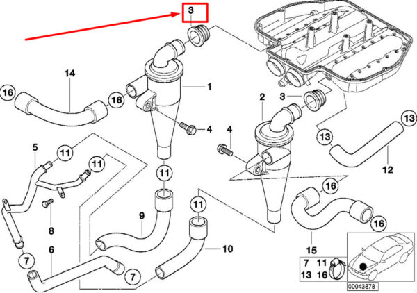 11151406790 - NEW BMW E39 E52 GASKET INLET COVER OIL SEPARATOR 11151406790 00-02