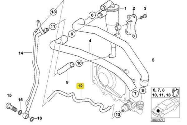 11157560068 - New Genuine BMW X5 E53 Z8 E52 M62 Engine Oil Return Hose 11157560068 OEM