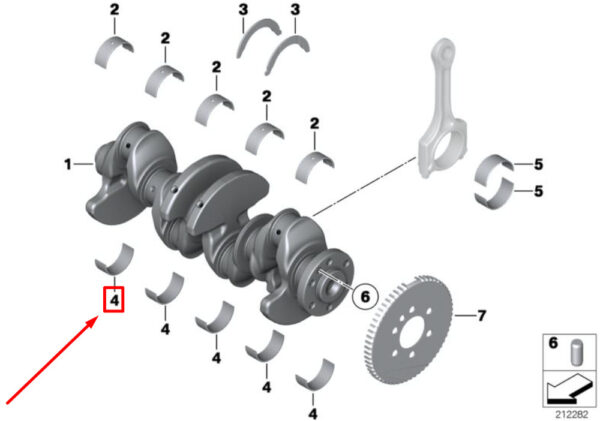 11217585459 - NEW MINI COOPER R56 ENGINE CRANKSHAFT MAIN BEARING SHELL 11217585459 ORIGINAL