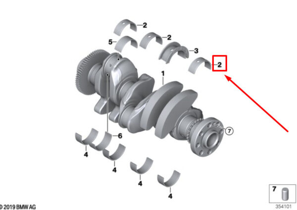 11217648450 - BMW i8 I12 Upper Engine Crankshaft Main Bearing 11217648450 7648450 NEW ORIGINAL