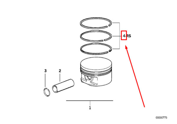 11251437054 - NEW BMW 3 5 7 E34 36 38 39 REPAIR  1X PISTON RINGS 11251437054 ORIGINAL