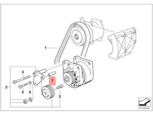 11281731095 - OEM BMW E31 E32 BELT DRIVE ADDITIONAL ALTERNATOR SLEEVE 11281731095 GENUINE