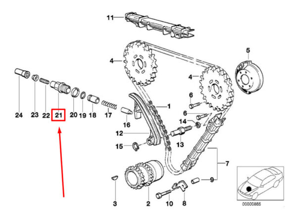 11311718363 - NEW BMW 7 E38 ENGINE TIMING CHAIN TENSIONER SLEEVE 1718363 11311718363 GENUINE