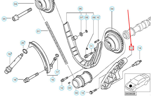 11311745406 - OEM BMW 5 E39 ENGINE TIMING CHAIN GUIDE RAIL 11311745406 1745406 GENUINE