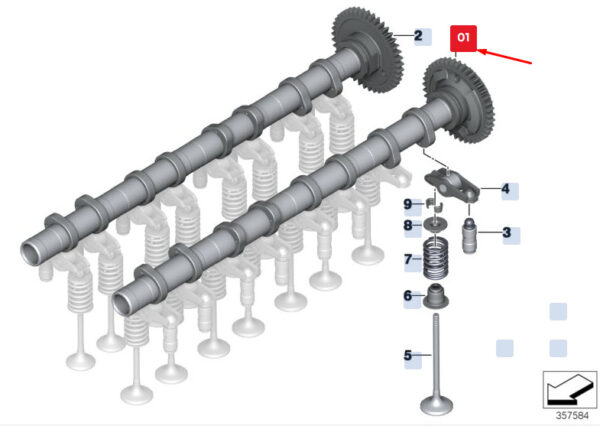 11318575437 - BMW X3 F25 engine intake camshaft 11318575437 8575437 NEW ORIGINAL