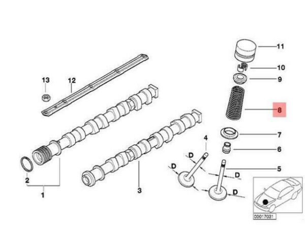 11348623865 - OEM BMW X5 E53 ENGINE VALVE SPRING 11348623865 GENUINE NEW