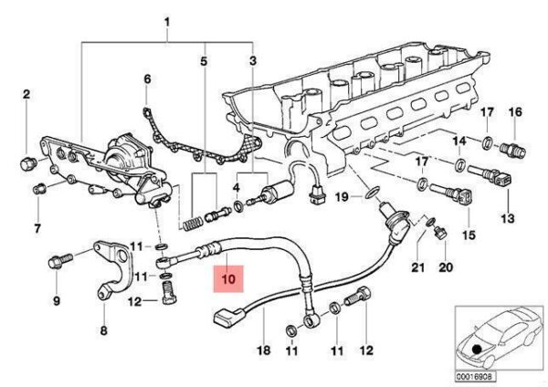 11361703464 - OEM BMW 3 E36 OIL HOSE 11361703464 1703464 2.8 PETROL GENUINE