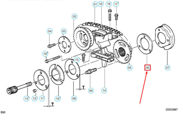 11361735908 - OEM BMW 3 E36 TIMING CHAIN STOP DISC 11361735908 GENUINE