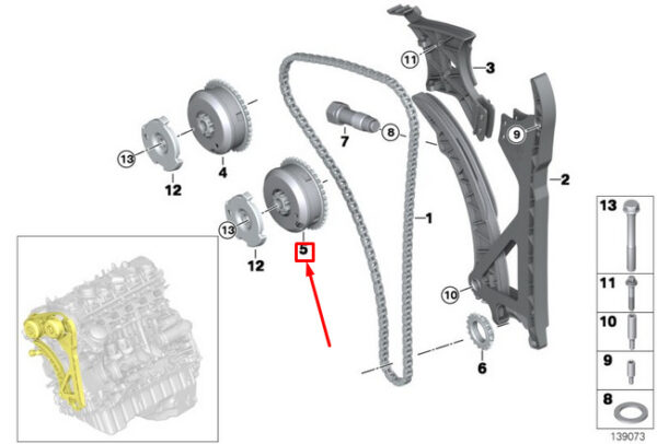 11367540347 - OEM BMW 3 E90 INLET CAMSHAFT ADJUSTMENT UNIT 11367540347 GENUINE