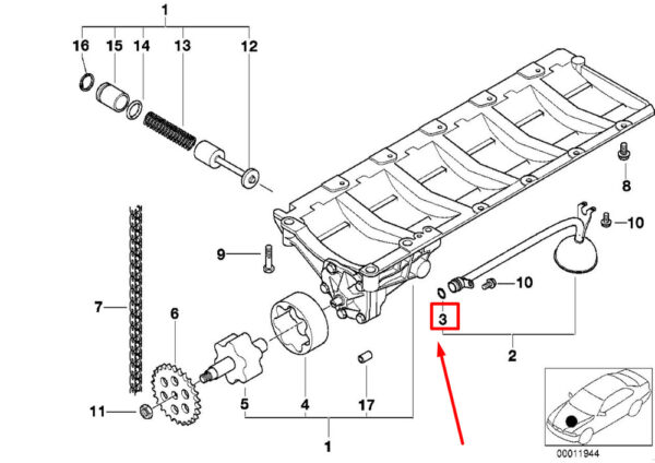 11411432727 - NEW BMW 3 E46 ENGINE OIL PUMP PACK-UP PIPE GASKET 11411432727 14327 ORIGINAL