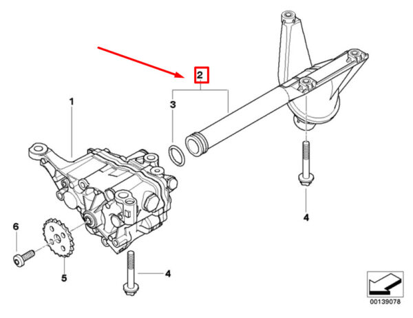 11417520864 - New BMW 1 Coupe E82 Oil Pump Pickup Tube 11417520864 7520864