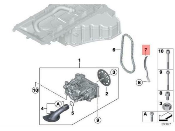 11417843139 - NEW BMW F06 F06N F10 F12 F12 F12 N OIL PUMP CHAIN TENSIONER 11417843139 12-18