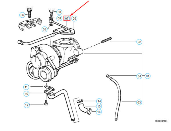 11422245569 - NEW BMW 3 E36 LUBRICATING OIL PIPE TURBOCHARGER 11422245569 2245569 GENUINE