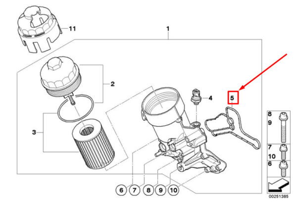 11427838276 - NEW BMW 3 CONVERTIBLE E93 ENGINE OIL FILTER HOUSING GASKET 7838276 11427838276 GENUINE