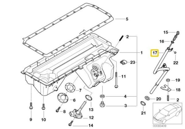 11437833653 - New Genuine BMW Series 3 E46 Oil Level Indicator Guide tube 7833653 OEM