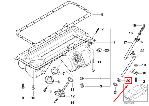 11437838127 - BMW Z4 Coupe E86 oil tracking rod pipe gasket 7838127 11437838127 NEW ORIGINAL