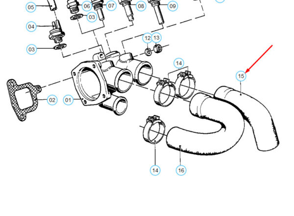 11531266467 - NEW BMW 6 E24 COOLING SYSTEM THERMOSTAT HOSE 11531266467 ORIGINAL