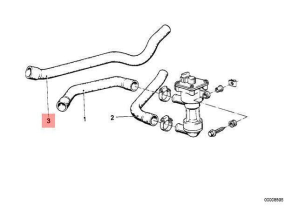 11531284653 - OEM BMW E28 SEDAN HEATER RETURN HOSE 11531284653 GENUINE NEW