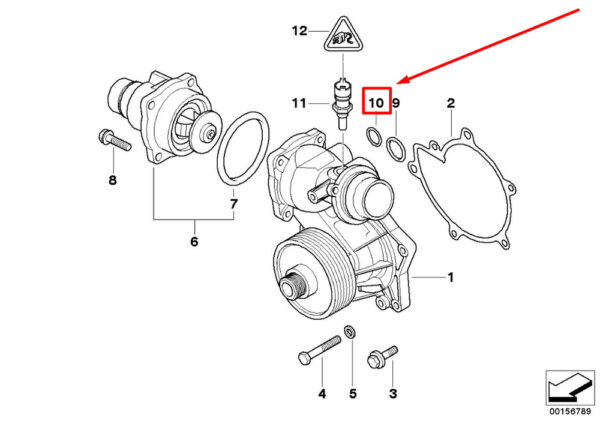 11531710055 - NEW BMW 7 E65 ENGINE WATER PUMP O-RING 1710055 11531710055 ORIGINAL