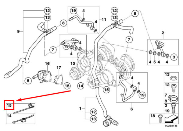 11537600670 - BMW X5 E70 hose clamp 11537600670 7600670 NEW ORIGINAL