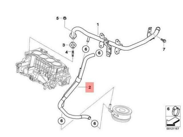11537798767 - OEM BMW R50 COUPE COOLING SYSTEM WATER HOSE 11537798767 GENUINE NEW
