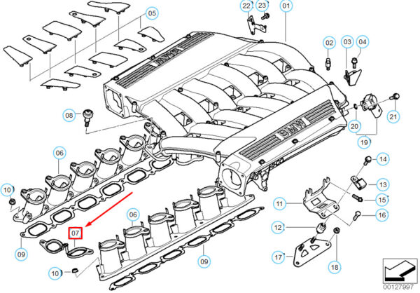11611440321 - NEW BMW 7 E65 UPPER INTAKE MANIFOLD GASKET 11611440321 1440321 OEM