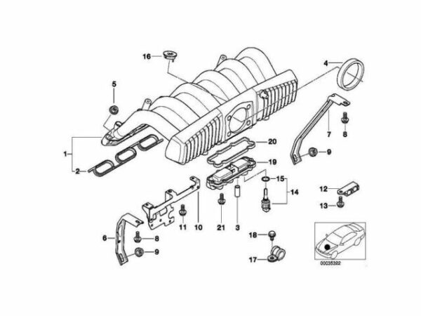11611703779 - NEW BMW GASKET AIR TEMPERATURE SENSOR COVER 11611703779 GENUINE