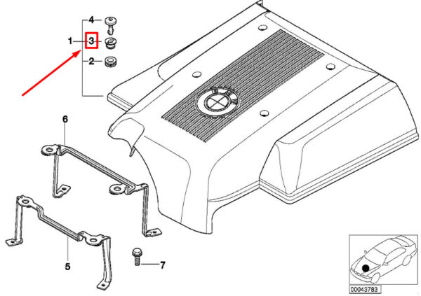 11617500389 - BMW X5 E53 Soundproof Cap Guide Ring 11617500389 7500389 NEW ORIGINAL