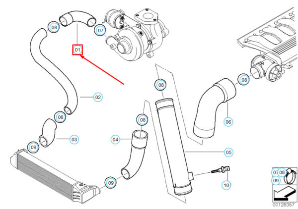11617786530 - NEW BMW 5 E39 PRESSURE HOSE ASSEMBLY 11617786530 7786530 OEM