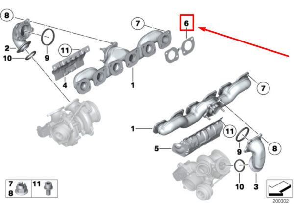 11627561571 - NEW BMW 7 F01, F02 EXHAUST MANIFOLD 7561571 11627561571 ORIGINAL