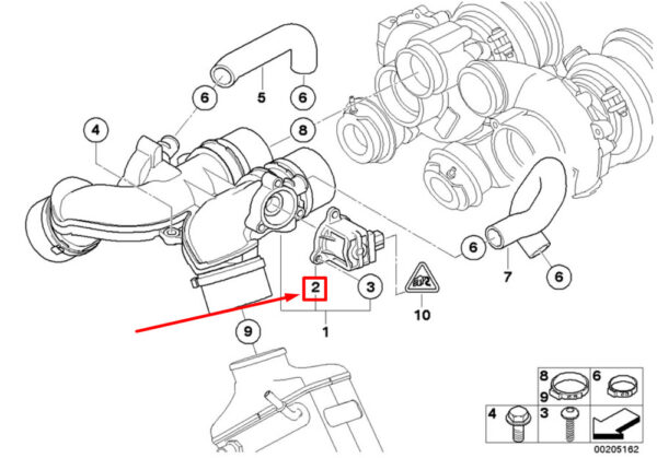 11657601058 - NEW BMW X5 E70 ELECTRIC VALVE TURBOCHARGER 7601058 11657601058 07-18 ORIGINAL