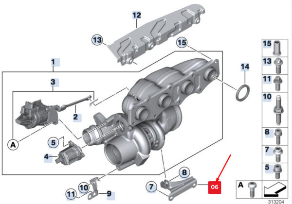 11657647331 - NEW BMW 5 GRAN TURISMO F07 TURBOCHARGER SUPPORT 11657647331 7647331