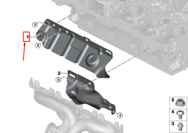 11658689465 - BMW 6 Gran Turismo G32 exhaust heat shield 11658689465, NEW, ORIGINAL