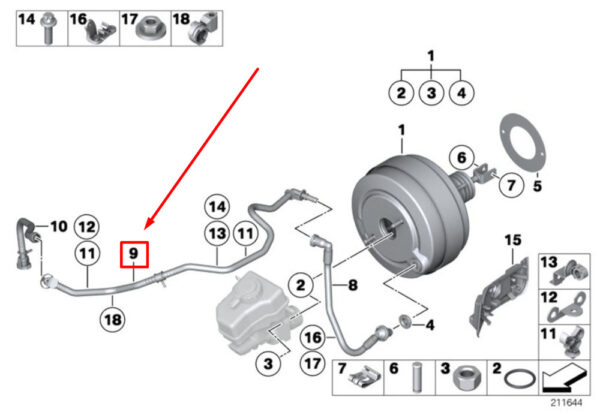 11667551621 - NEW BMW 3 CONVERTIBLE E93 BRAKE COST VACUUM HOSE 7551621 11667551621 ORIGINAL