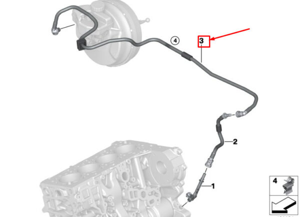 11668605126 - NEW BMW 5 TOURING G31 BRAKE BOOSTER VACUUM PIPE 11668605126