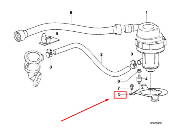 11721427869 - NEW BMW 3 COMPACT E36 AIR PUMP MOUNTING BRACKET 11721427869 1427869 ORIGINAL