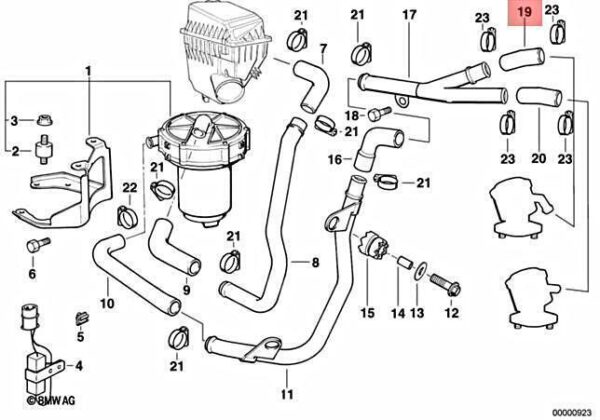 11721704306 - Genuine BMW E38 E31 Air Cable Idle Valve 11721704306