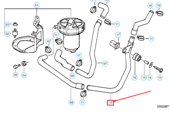 11721741843 - BMW 7 E38 Druckschlauchbaugruppe 11721741843 NEUES ECHTES