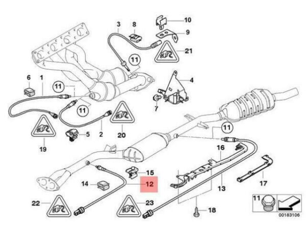 11787512108 - OEM BMW E46 COMPACT COUPE LAMBDA OXYGEN SENSOR 540MM 11787512108 GENUINE NEW