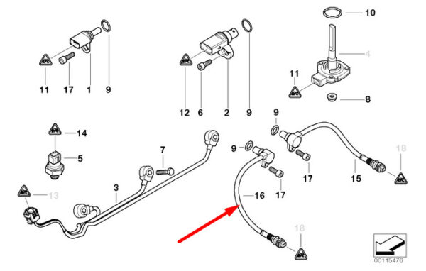 12147539170 - BMW 7 E66 right camshaft position sensor 12147539170 6.0 petrol engine new