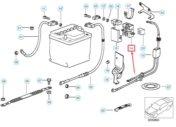 12422246442 - New BMW 3 E36 Auxiliary Jump Starter Clamp Cover 12422246442 Genuine