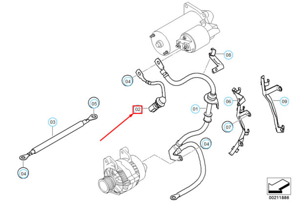 12427798482 - NEW BMW 5 E60 PREHEATER SYSTEM LEAD 12427798482 7798482 OEM