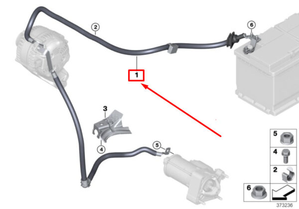 12428602973 - NEW MINI CLUBMAN F54 GENERATOR STARTER CABLE 8602973 12428602973 GENUINE