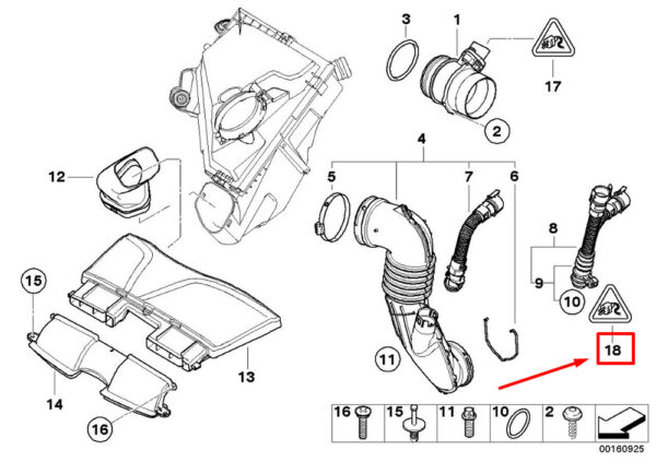 12521427787 - BMW X1 E84 heating element pipe connector housing 12521427787 1427787 new original