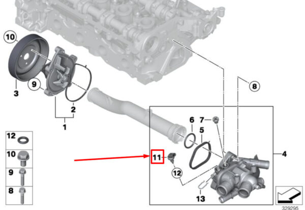 13628602086 - NEW OEM MINI COUPE R58 ENGINE COOLANT TEMPERATURE SENSOR 13628602086 GENUINE